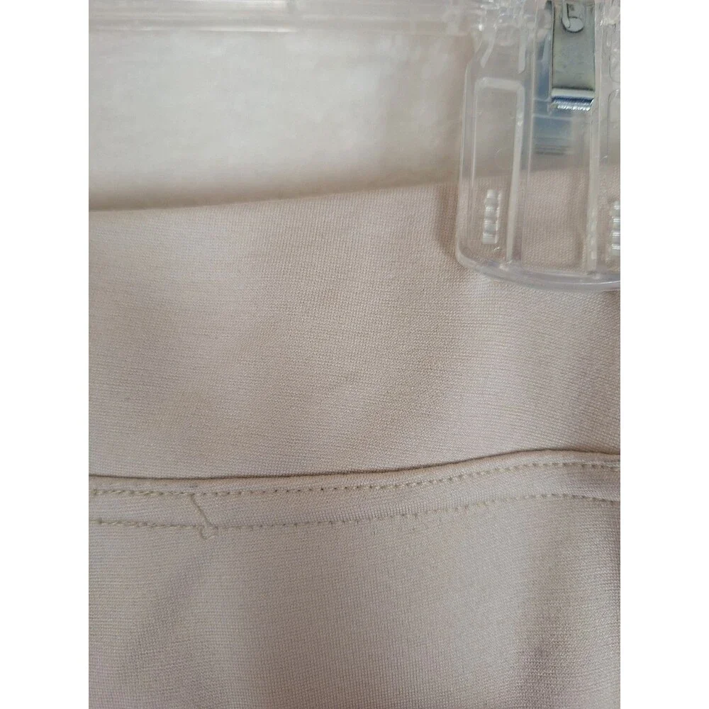 Belle Kim Gravel Petite Crop Ponte Pants Tan Womens 10 Pull On Pockets